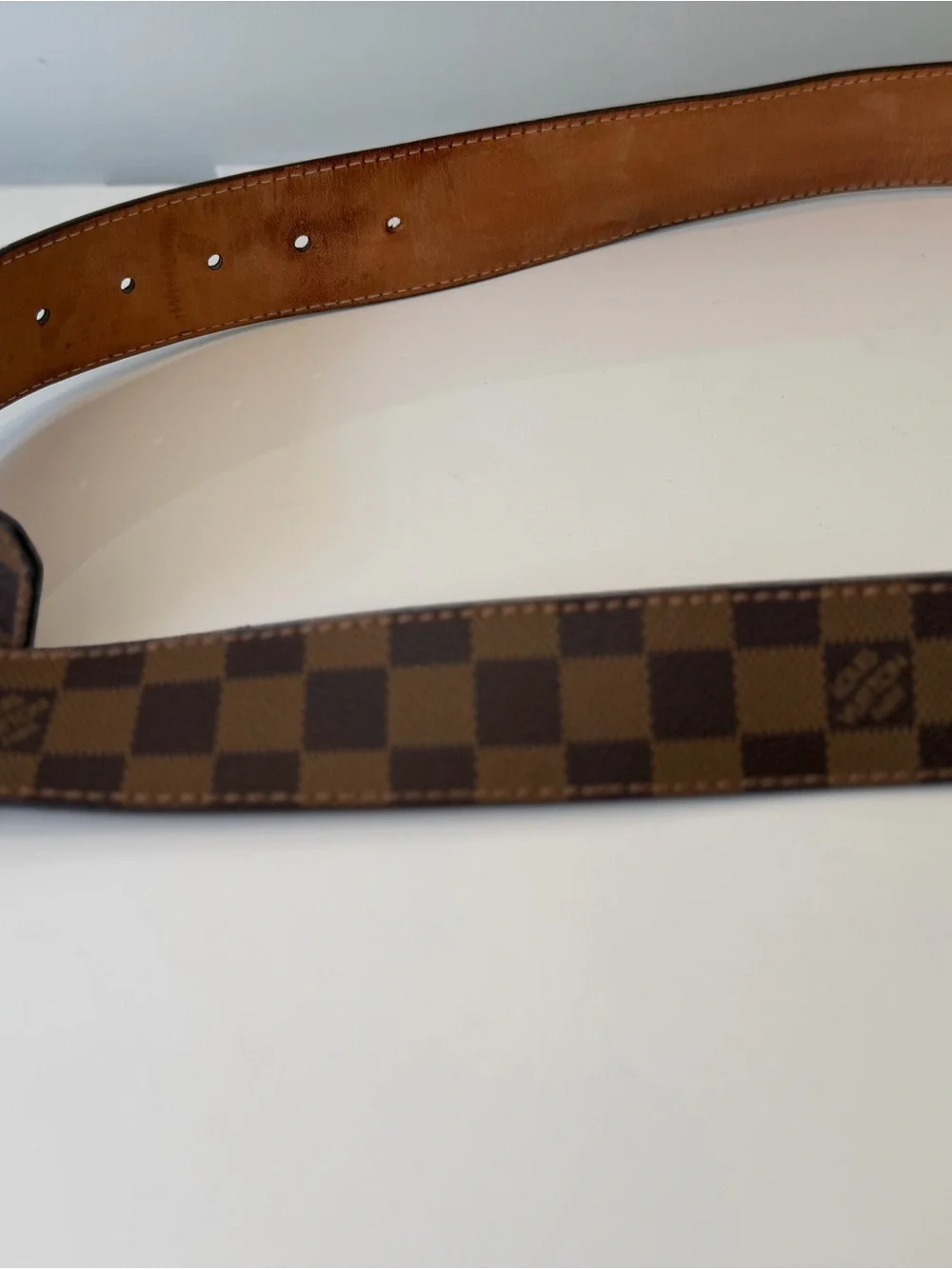 Louis Vuitton Brown Damier Ebene Inventeur Canvas Men's Belt